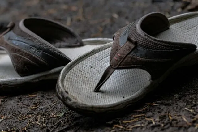 Photo foot care sandal season preparation